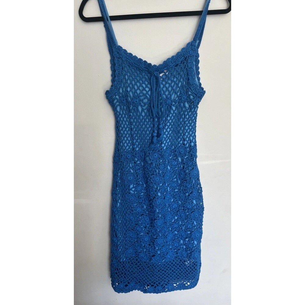 J.Crew crocheted sleeveless dress Blue NWT Md Boho Cottage Core Feminine